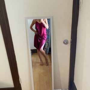 Silky Wine Midi Dress M